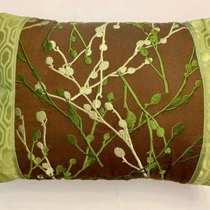 Embroidered Lumbar Style Decorative Pillow